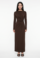 Ruched Long Sleeve Bodycon Maxi Dress
