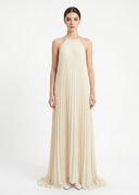 Halter Neck Pleated Maxi Dress