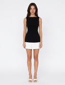 Two-Tone Pleated Sleeveless Dress
