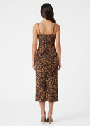 Leopard Spaghetti Strap Midi Dress