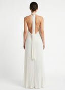 Halter Neck Pleated Maxi Dress
