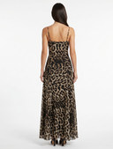 Leopard Sweetheart Neck Maxi Dress
