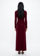Turtleneck Long Sleeve Tie Waist Maxi Dress