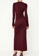 Ruched Long Sleeve Bodycon Maxi Dress