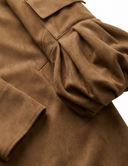 Full Size Suede Turtleneck Lantern Sleeve Mini Dress Plus Size