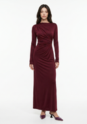 Ruched Long Sleeve Bodycon Maxi Dress